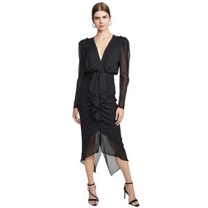 Ronny Kobo Astrid Micro Studded Plunging V-Neck Dress